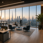 Business professionals working in a serviced office in Dubai